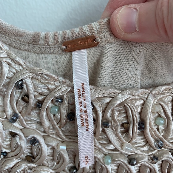 Free People Floral Sleeveless Mini Tan Dress Size S - Picture 5 of 5